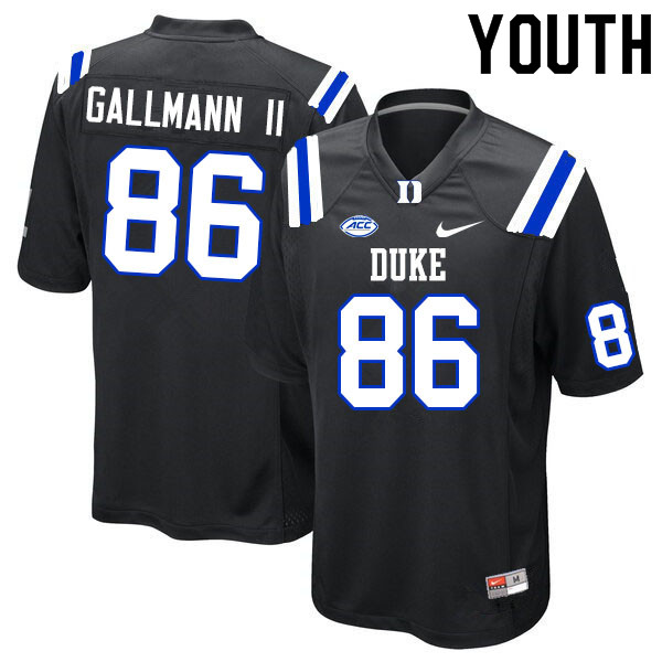 Youth #86 Eric Gallmann II Duke Blue Devils College Football Jerseys Sale-Black - Click Image to Close